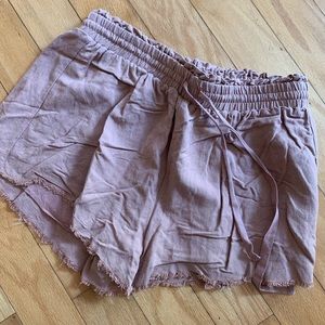 Linen brown shorts